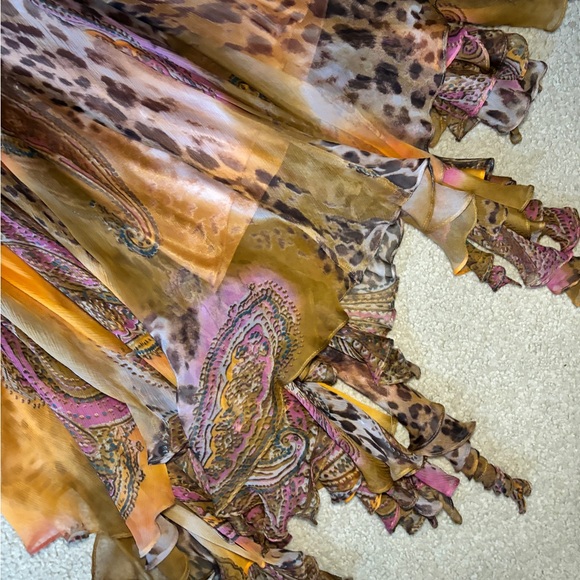 NWT vintage y2k 100% silk beaded flowy mermaid dress - Picture 6 of 8